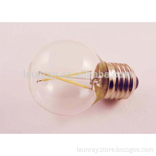 G45 E27 2W 220V Warm light Retro LED Filament lamp ball Globe bulb
